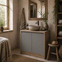 Wyld Haus Movese Freestanding Under Sink Storage Cupboard Grey & Oak