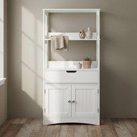 Wyld Haus Disarike White Freestanding Storage Cabinet Shelves