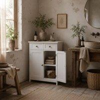 Wyld Haus Zilu Freestanding Bathroom Cabinet 2 Drawers & Cupboard White