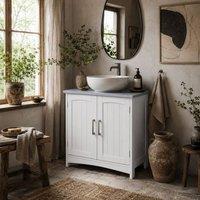 Wyld Haus Nebama Freestanding Bathroom Cabinet White & Light Grey