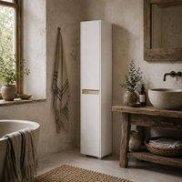 Wyld Haus Moka Tall Freestanding Bathroom Cabinet 5 Tier Adjustable Shelving in White