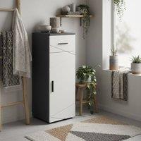 Wyld Haus Gazzeta Slim Grey Bathroom Cabinet Drawer & Double Door Cupboard in Light Grey