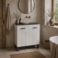 Wyld Haus Karesala High Gloss White Under Sink Bathroom Cabinet