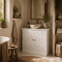 Wyld Haus Verado White Under Sink Bathroom Cabinet 60 x 30 x 60cm | Size: 60 x 30 x 60 cm