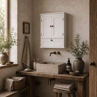 Wyld Haus Nelavi Wall Mounted Bathroom Cabinet White Adjustable Shelves