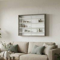 Wyld Haus Kasofa 5 Tier Grey Wood Grain Wall Display Cabinet Adjustable Shelves