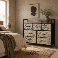 Wyld Haus Tonona 7 Drawer White Fabric Chest