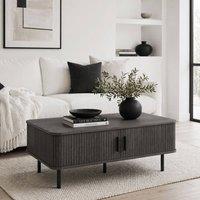 Wyld Haus Yocoma Grey Wood Effect Rectangular Coffee Table Tambour Sliding Doors