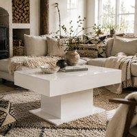 Wyld Haus Mara Extendable High Gloss White Coffee Table LED Lighting & Hidden