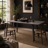 Wyld Haus Roreso 120cm Dark Grey Marble Effect Rectangular Dining Table Steel