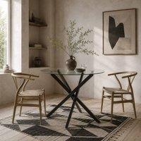 Wyld Haus Bama 80cm Round Dining Table Clear Tempered Glass Top