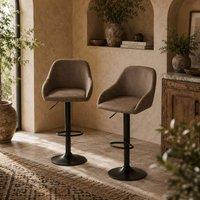 Wyld Haus Fadota Set of 2 Dark Brown Faux Leather Adjustable Swivel Bar Stools