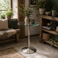 Wyld Haus Lorapa Clear Tempered Glass High Top Bistro Table for 2 Steel Base