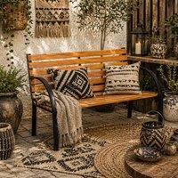 Wyld Haus Nifalo 122cm Outdoor Garden Bench Steel Frame in Black