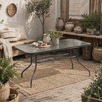 Wyld Haus Lemone 140cm Charcoal Grey Rectangular Garden Dining Table Tempered
