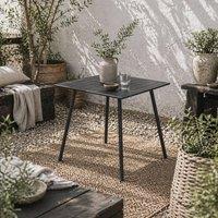 Wyld Haus Nanodor 80cm Square Black Outdoor Dining Table Slatted Steel Top for 4