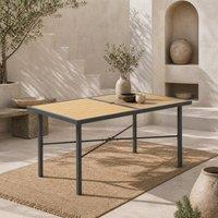Wyld Haus Zirelo Natural Wood Effect Rectangular Garden Dining Table for 6