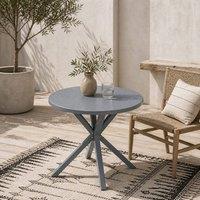 Wyld Haus 85cm Round Garden Dining Table Dark Grey Wood Effect