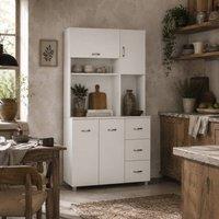 Wyld Haus White Tall Kitchen Cupboard 100W x 39.5D x 183.5H cm Drawers