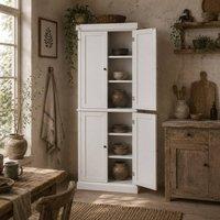 Wyld Haus Varofa White Freestanding Kitchen Cupboard 4 Doors 6 Tier Shelving