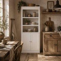 Wyld Haus Kala 6 Tier White Freestanding Kitchen Cupboard 3 Open Shelves