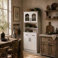 Wyld Haus Reluta Tafa White Tall Kitchen Cupboard 168 cm Adjustable Shelves