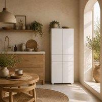 Wyld Haus Luvami High Gloss White 4 Door Kitchen Cupboard 2 Drawer 3 Shelves