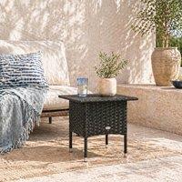 Wyld Haus Varilu Black Rattan Style Outdoor Side Table