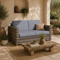 Wyld Haus Noluha Mixed Grey Rattan 2 Seater Outdoor Sofa with Armrests