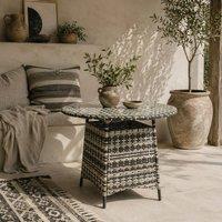 Wyld Haus Viveke Rattan Grey Outdoor Coffee Table Tempered Glass Top