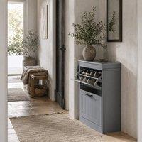 Wyld Haus Falifa Grey 2 Drawer Shoe Cabinet Adjustable Shelves Fits Up to 10