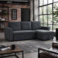 Wyld Haus Moso Dark Grey 3 Seater L Shaped Pull Out Sofa Bed with Hidden Storage