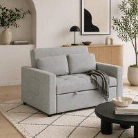 Wyld Haus Sedisa 2 Seater Convertible Sofa Bed Light Grey Side Pockets