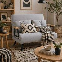 Wyld Haus Pazike Light Grey 4 in 1 Convertible Velvet Feel Double Sofa Bed