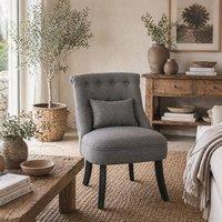 Wyld Haus Fapa Charcoal Grey Fabric Tub Accent Chair Cushion & Solid Wood Legs