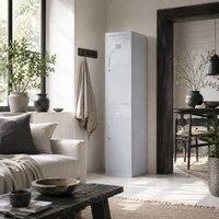 Wyld Haus Marino 180cm Light Grey Metal Tall Locker Cabinet 2 Lockable