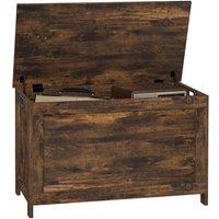 Wyld Haus Vesoka Sake Rustic Brown Wooden Storage Chest Safety Hinges