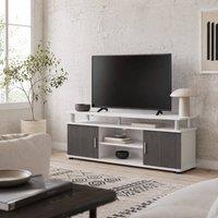 Wyld Haus Mihavi 120cm Grey & White Media Console Shelves & Cupboards