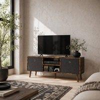 Wyld Haus Dilo 110cm Rustic Brown Wooden TV Storage Cabinet Removable Fabric