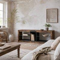 Wyld Haus Kemido 140cm Rustic Brown TV Cabinet LED Lighting & Remote