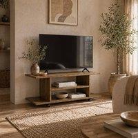 Wyld Haus Avavello 80cm Walnut Finish Mobile TV Unit Shelves & Castor Wheels