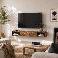 Wyld Haus Avamoro 120cm Rustic Brown Floating TV Unit For Screens Up to 50inch