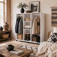 Wyld Haus Belario White Double Open Wardrobe Shelves