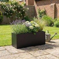 Nicoman Galvanised Steel Black Metal Planter Box 80x30x40cm | Size: 80 x 30 x 40 cm