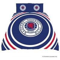 Rangers FC Official Football Crest Reversible Double Duvet & Pillow Case Set in Red