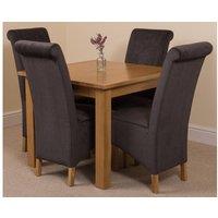 Thats Furniture Oslo 90 x 90 cm Oak Small Dining Table & 4 Montana Fabric Chairs in Black