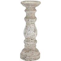 Hill Interiors Ceramic Column Candle Holder in Stone