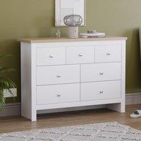 Home Discount Vida Designs Arlington 4+3 Drawer Chest Bedroom Storage Cabinet Unit in White