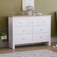 HD Designs Arlington 4+3 Drawer Chest of Drawers Space-saving Storage Furniture in White