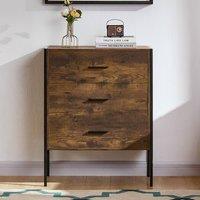 HD Designs Brooklyn 3 Drawer Chest Of Drawers Storage Bedroom Furniture in Dark Brown
